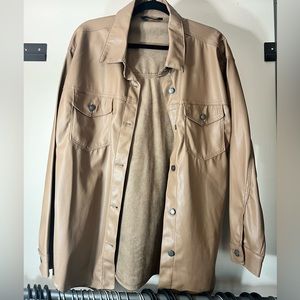 NWOT FAUX LEATHER SHIRT